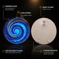 Celestial Blue Vortex — tempered glass, ultra HD print, ready to hang