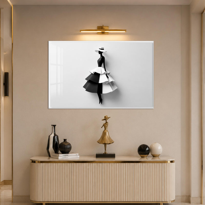 Monochrome Fashion Silhouette with white frame