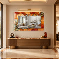 Amber Olive Grove with white frame