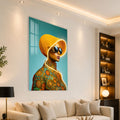Artronauts Glass Print Golden Neon Voyager Glass Wall Art