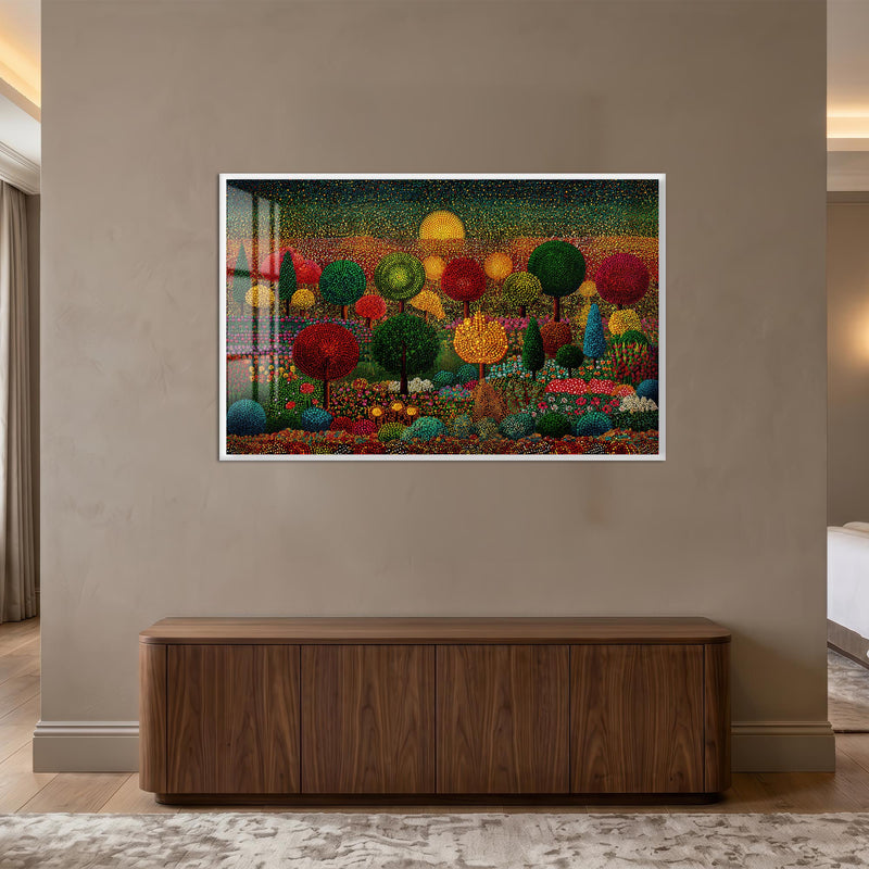 Dotted Enchanted Garden with white frame
