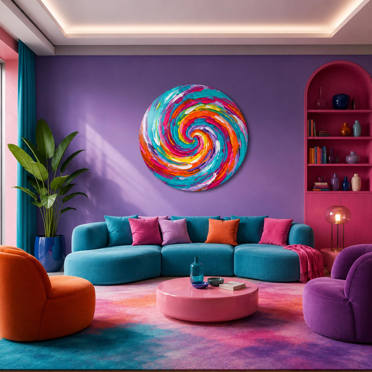 Chromatic Whirl in a modern room
