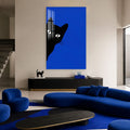 Artronauts Glass Print Curious Black Cat Glass Wall Art