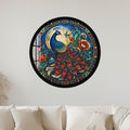 Golden Peacock Moon with black frame