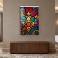 Jeweled Mosaic Bloom with white frame