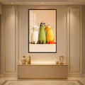 Three Curious Cats with black frame