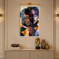Geometric African Faces with white frame