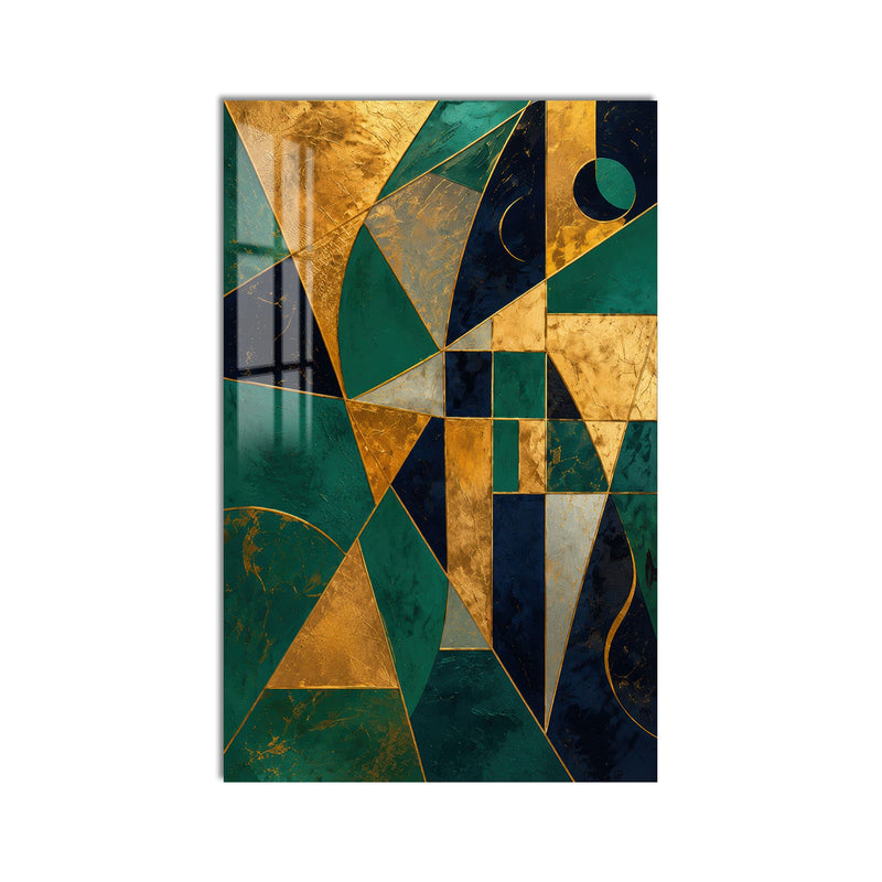 Artronauts Glass Print Emerald Geometric Fusion Glass Wall Art