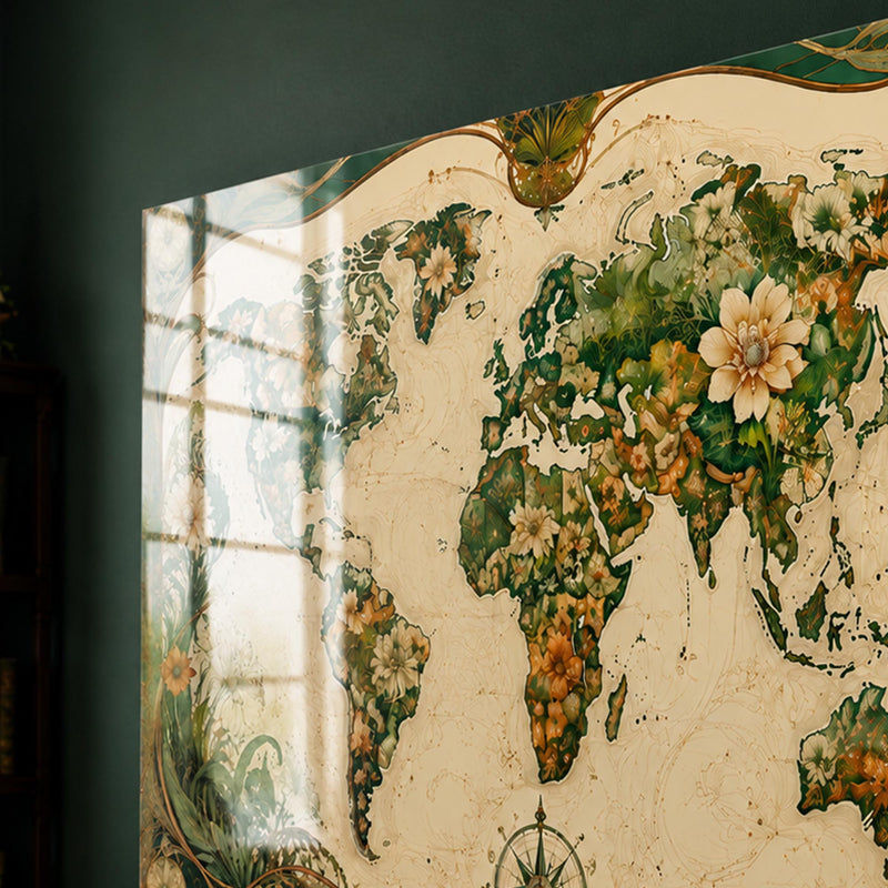 Botanical World Map lifestyle view