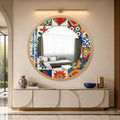 Mediterranean Tile Mosaic with gold frame