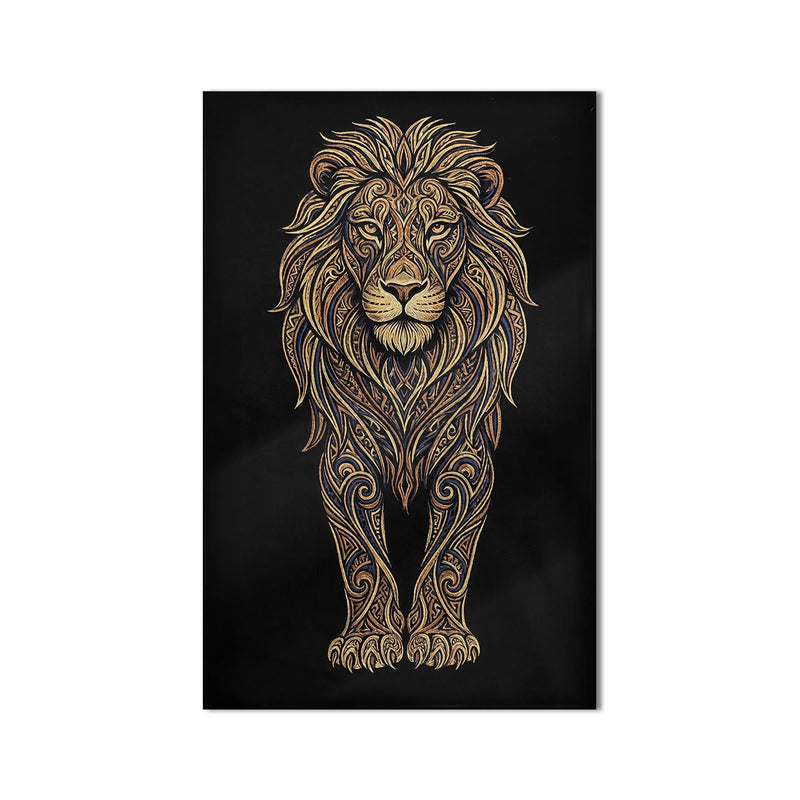Ornate Golden Lion product shot on white background