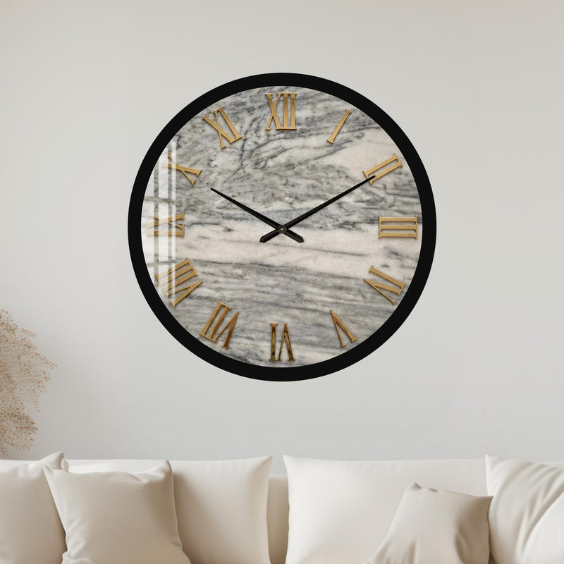 Golden Roman Marble with black frame