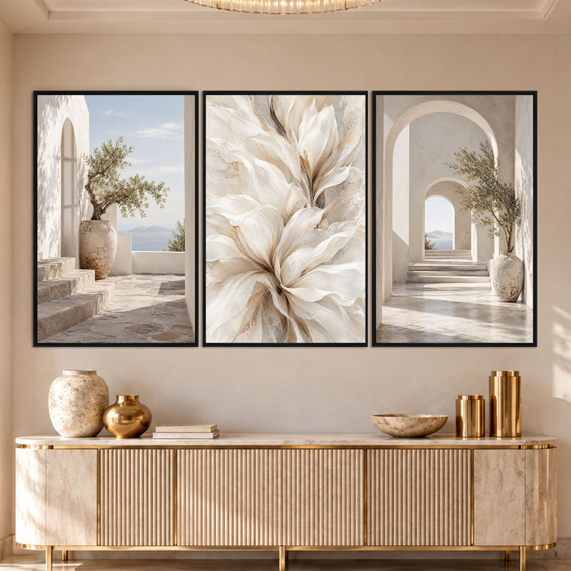 Mediterranean Serenity with black frame