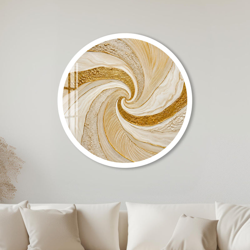 Gilded Ivory Swirl with white frame