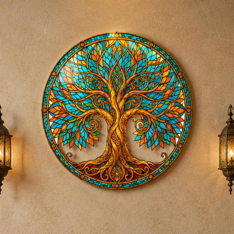 Stained Glass Tree Of Life II — tempered glass, ultra HD print, ready to hang