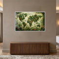 Tropical World Map with white frame