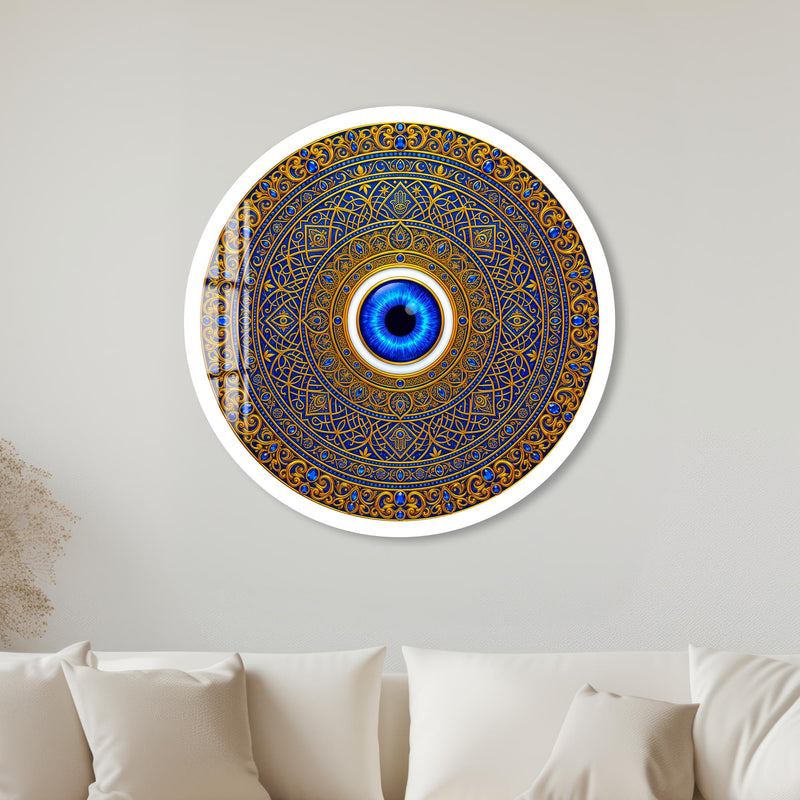 Royal Blue Guardian Eye with white frame