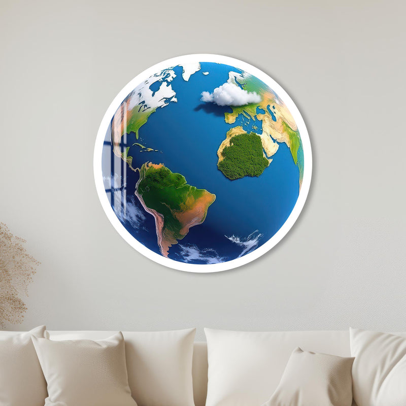 Living Earth with white frame