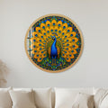 Golden Peacock Splendor with gold frame