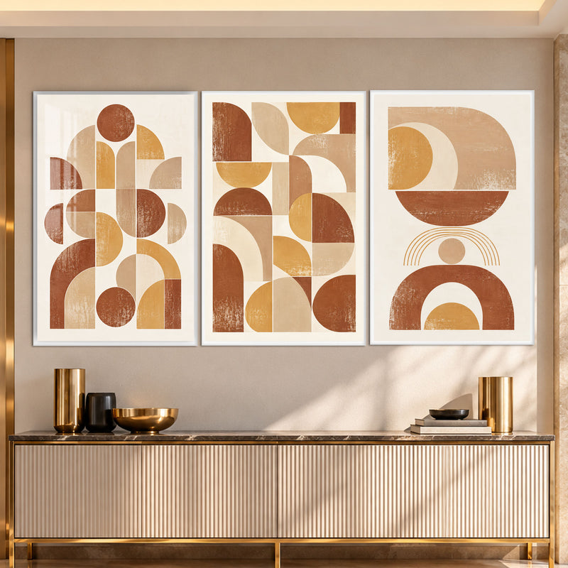 Earthy Geometric with white frame