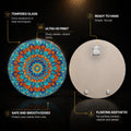 Crystal Flower Burst Mandala — tempered glass, ultra HD print, ready to hang
