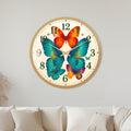 Vibrant Butterfly Garden with gold frame