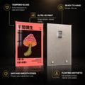 Polka Dot Mushroom — tempered glass, ultra HD print, ready to hang