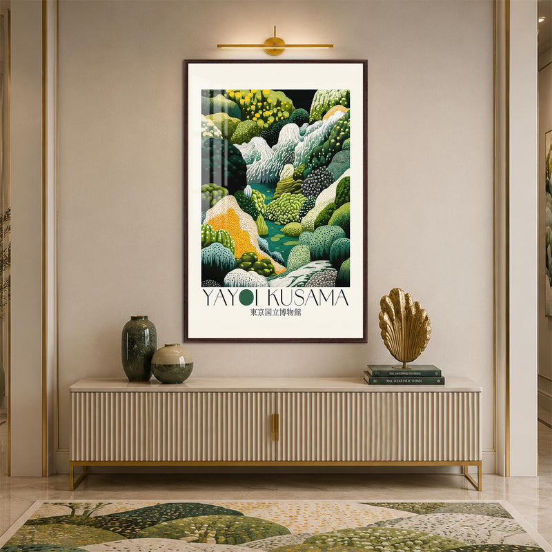 Enchanted Moss Garden with walnut frame
