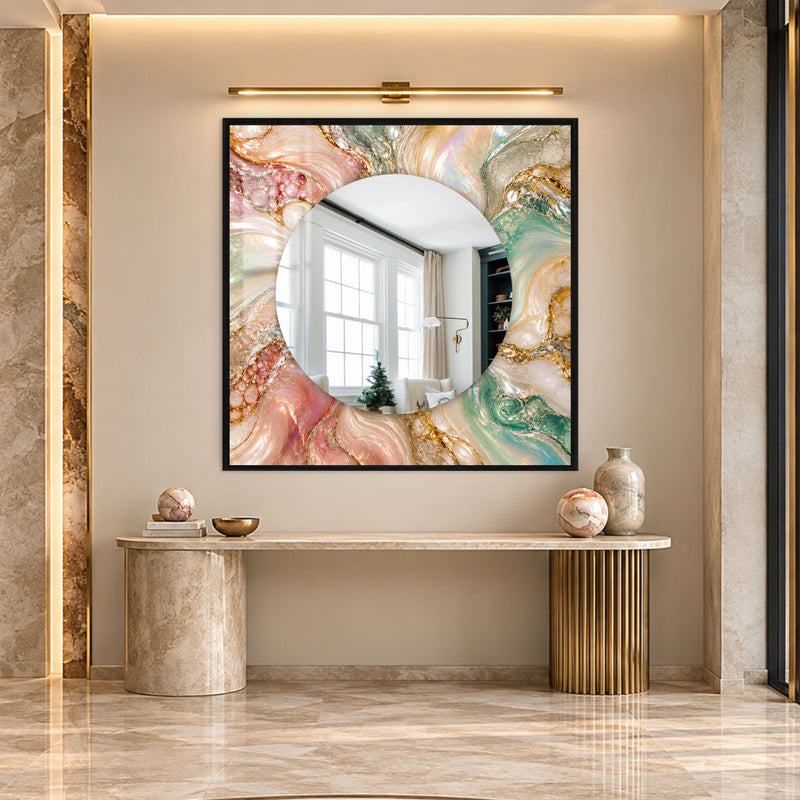 Opalescent Marble Swirl with gold frame