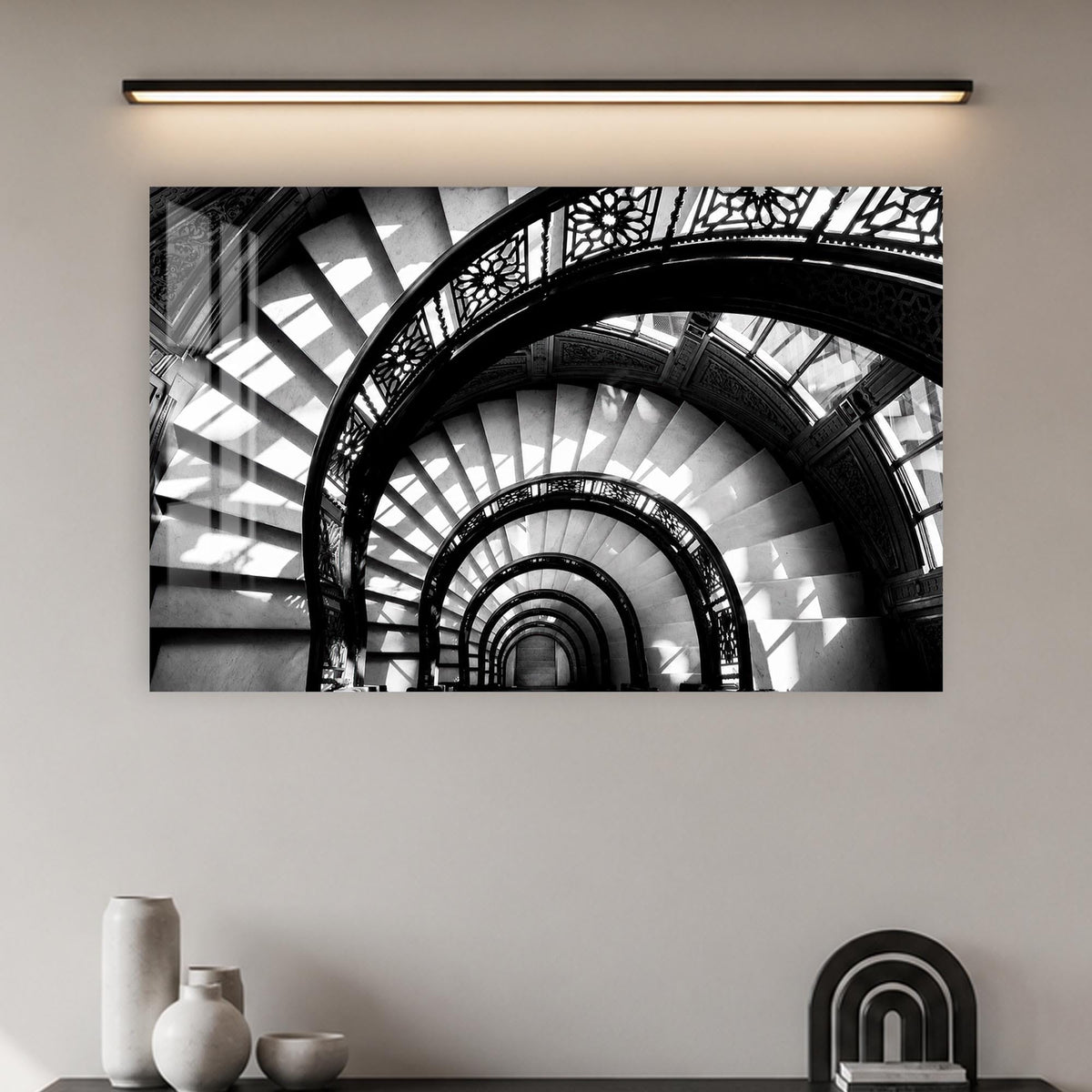 Artronauts Glass Print Spiral Staircase Depths Glass Wall Art