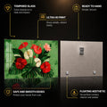 Tropical Bloom Garden — tempered glass, ultra HD print, ready to hang