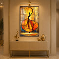 Golden Dancer with walnut frame