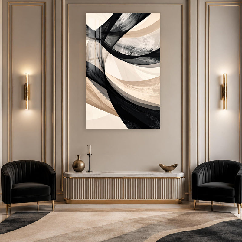 Monochrome Flowing Ribbons lifestyle view