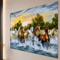 Horses Running Through Water close-up angled detail