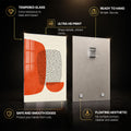 Orange Rhythm — tempered glass, ultra HD print, ready to hang