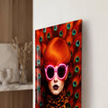 Artronauts Glass Print Peacock Neon Muse Glass Wall Art