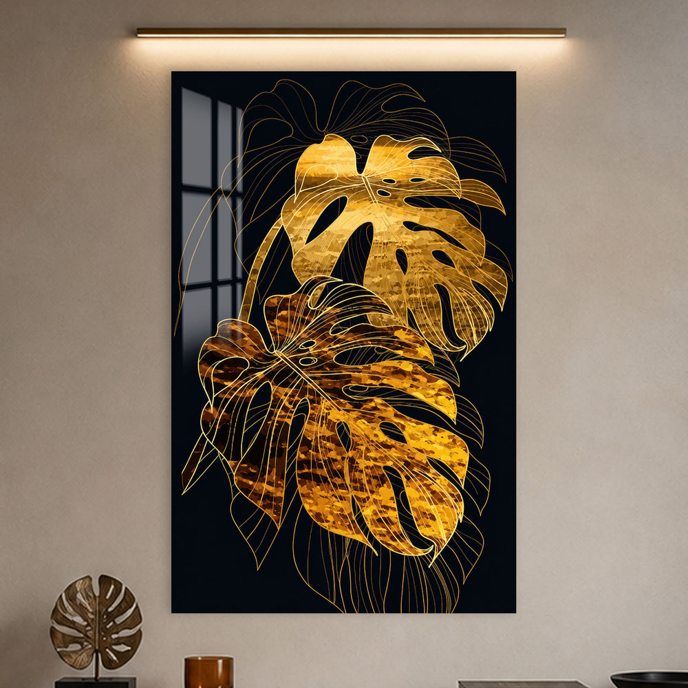 Golden Monstera in a modern room