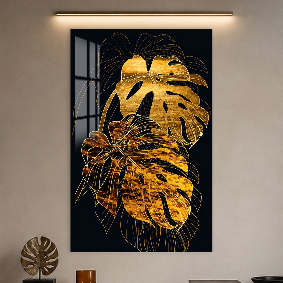 Golden Monstera in a modern room