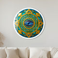 Golden Lotus Eye Mandala with white frame