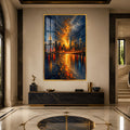 Artronauts Glass Print 12x18 cm | 4.7"x7.1" / Gold Manhattan Afterglow Glass Wall Art