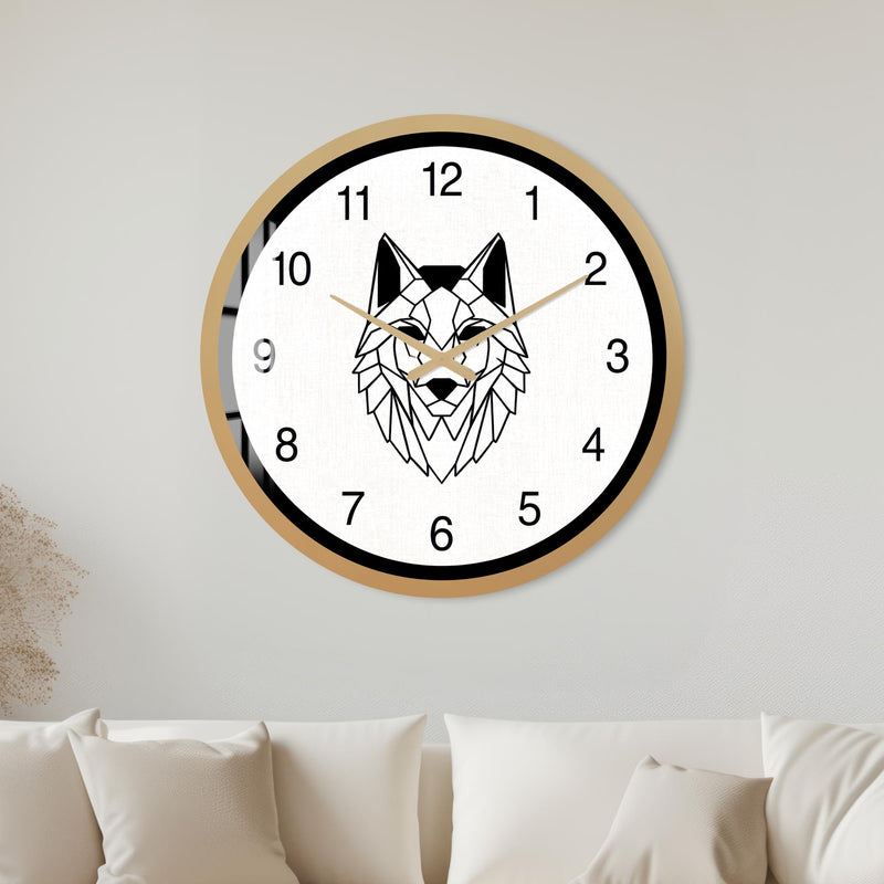 Geometric Wolf with gold frame