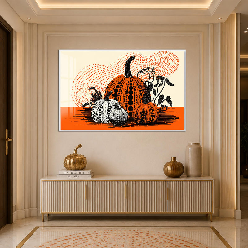 Dotted Harvest Pumpkins with white frame