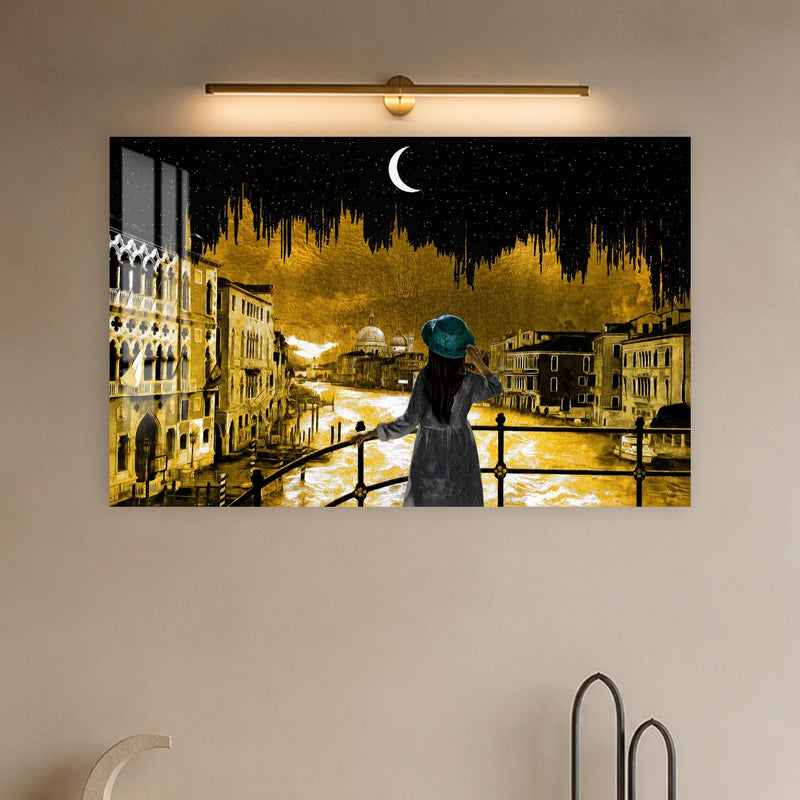 Artronauts Glass Print Venice Under Moonlight Glass Wall Art