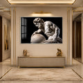 Artronauts Glass Print 18x12 cm | 7.1"x4.7" / Silver Classical Marble Study Glass Wall Art