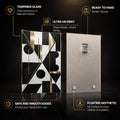 Gilded Geometric Harmony — tempered glass, ultra HD print, ready to hang