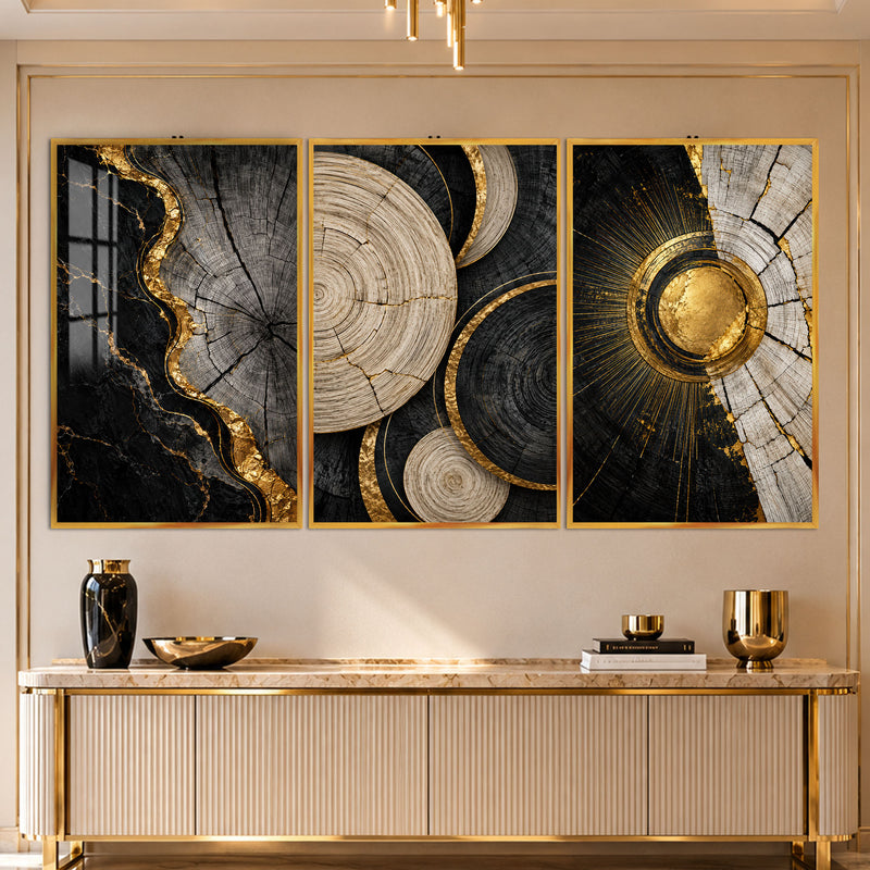 Golden Tree Ring with gold frame
