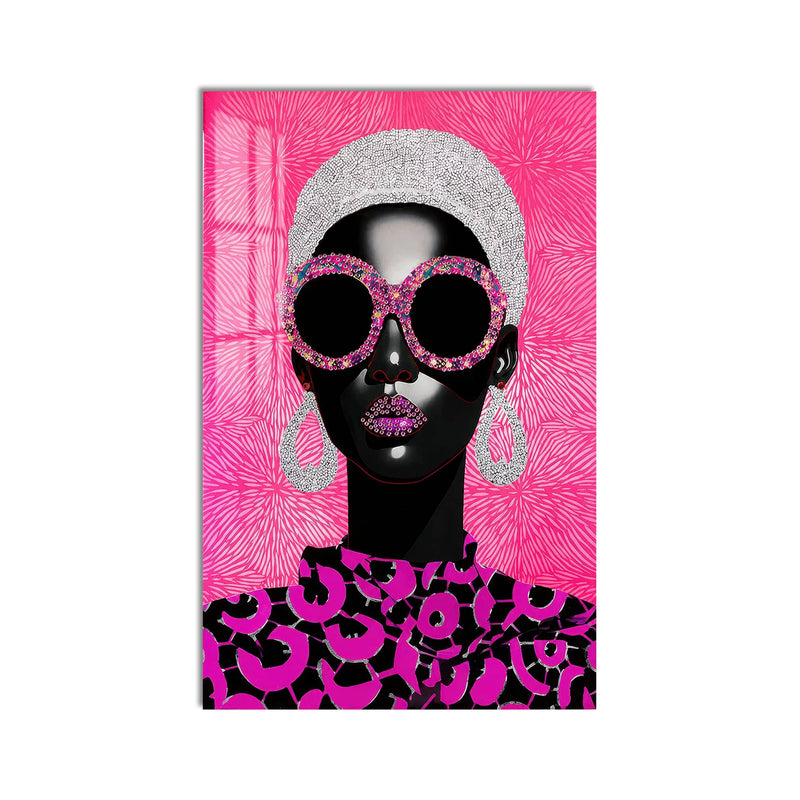 Artronauts Glass Print Pink Crystal Diva Glass Wall Art