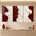Crimson Ivory Flow with silver frame