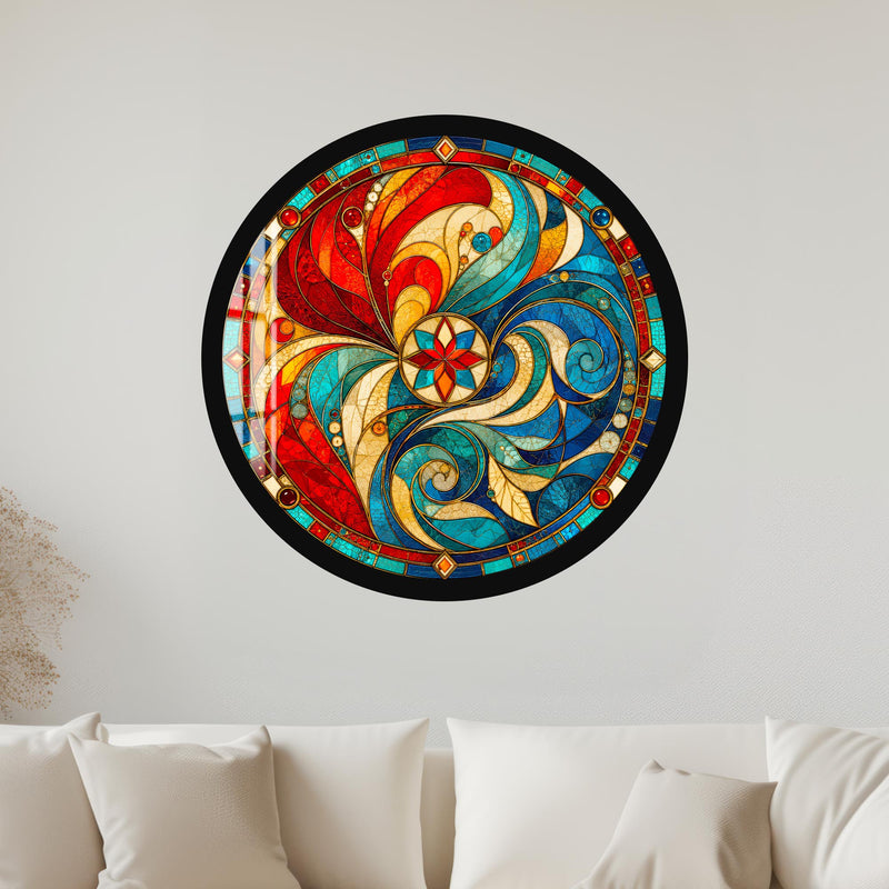 Crimson Azure Harmony with black frame