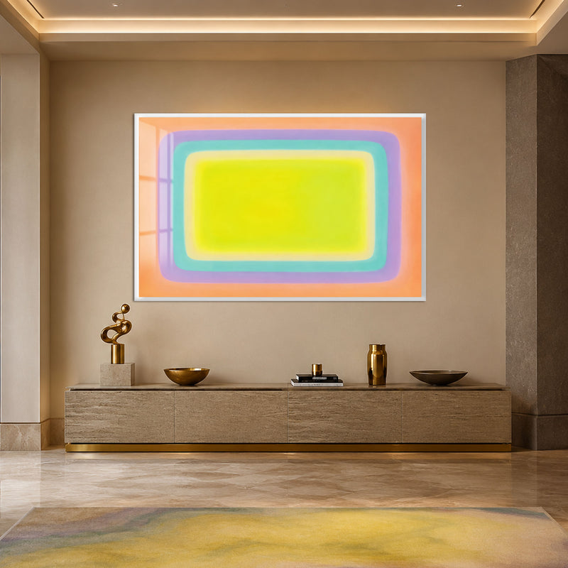 Neon Nested Rectangles with white frame